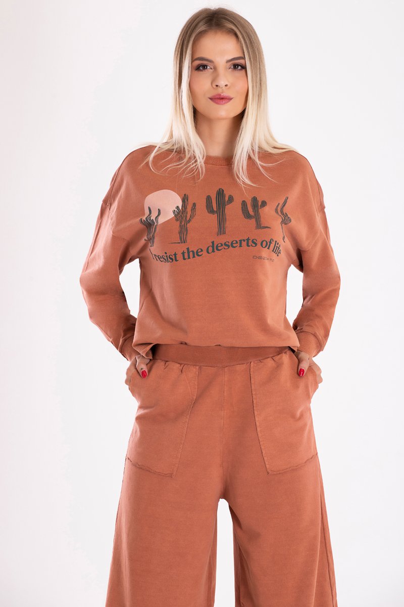 Blusa De Moletom Casual Jaqueline Canela