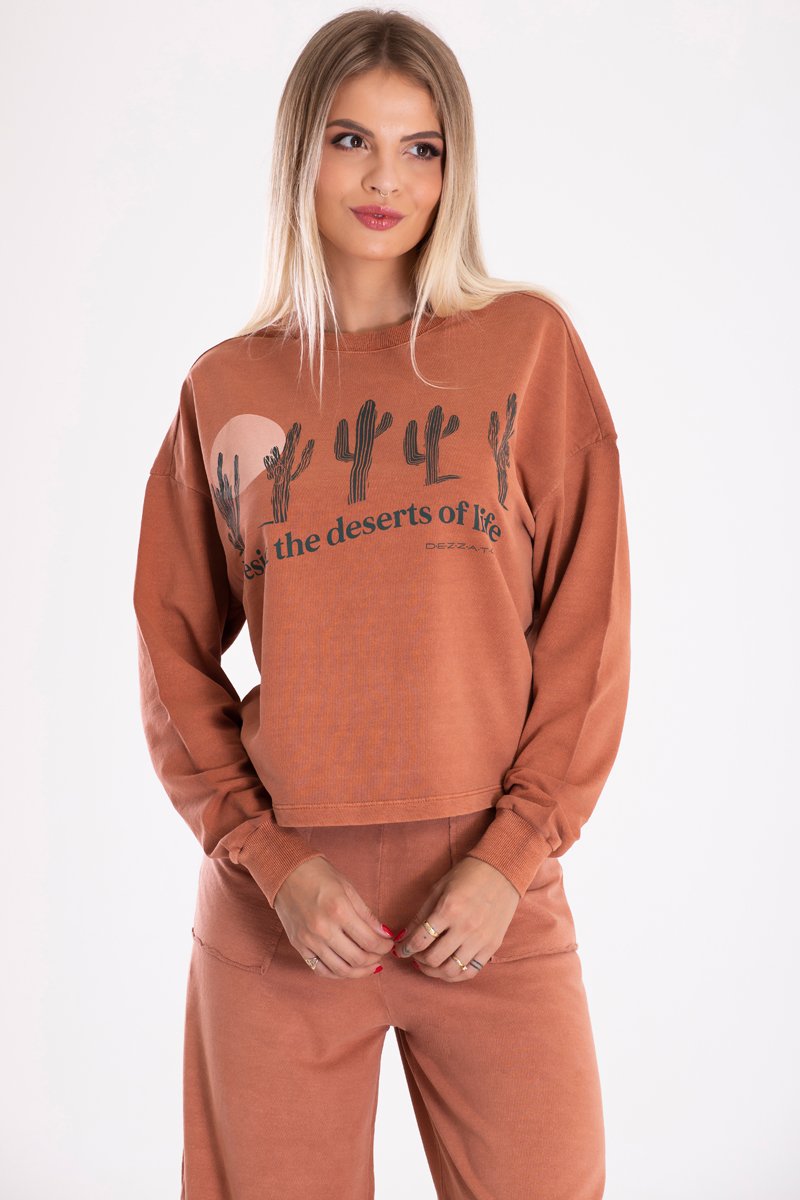 Blusa De Moletom Casual Jaqueline Canela