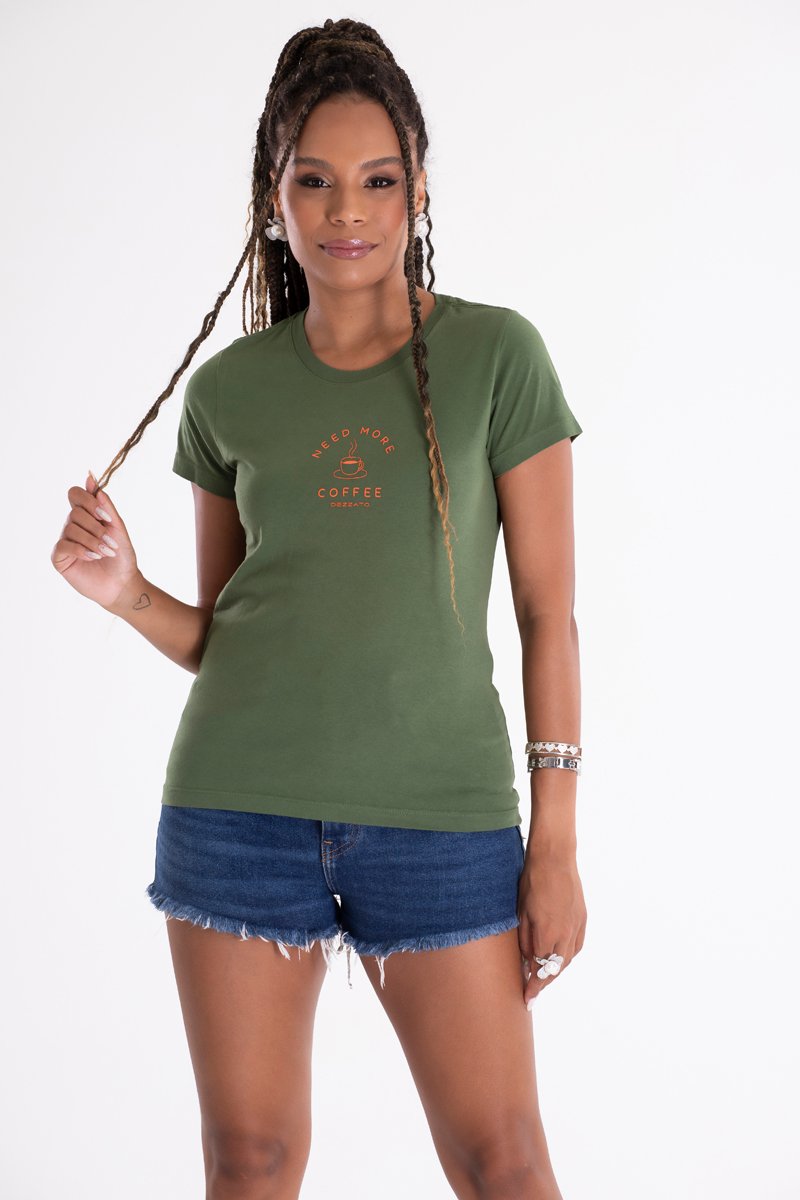 Camiseta Feminina Maria Luísa Verde Musgo
